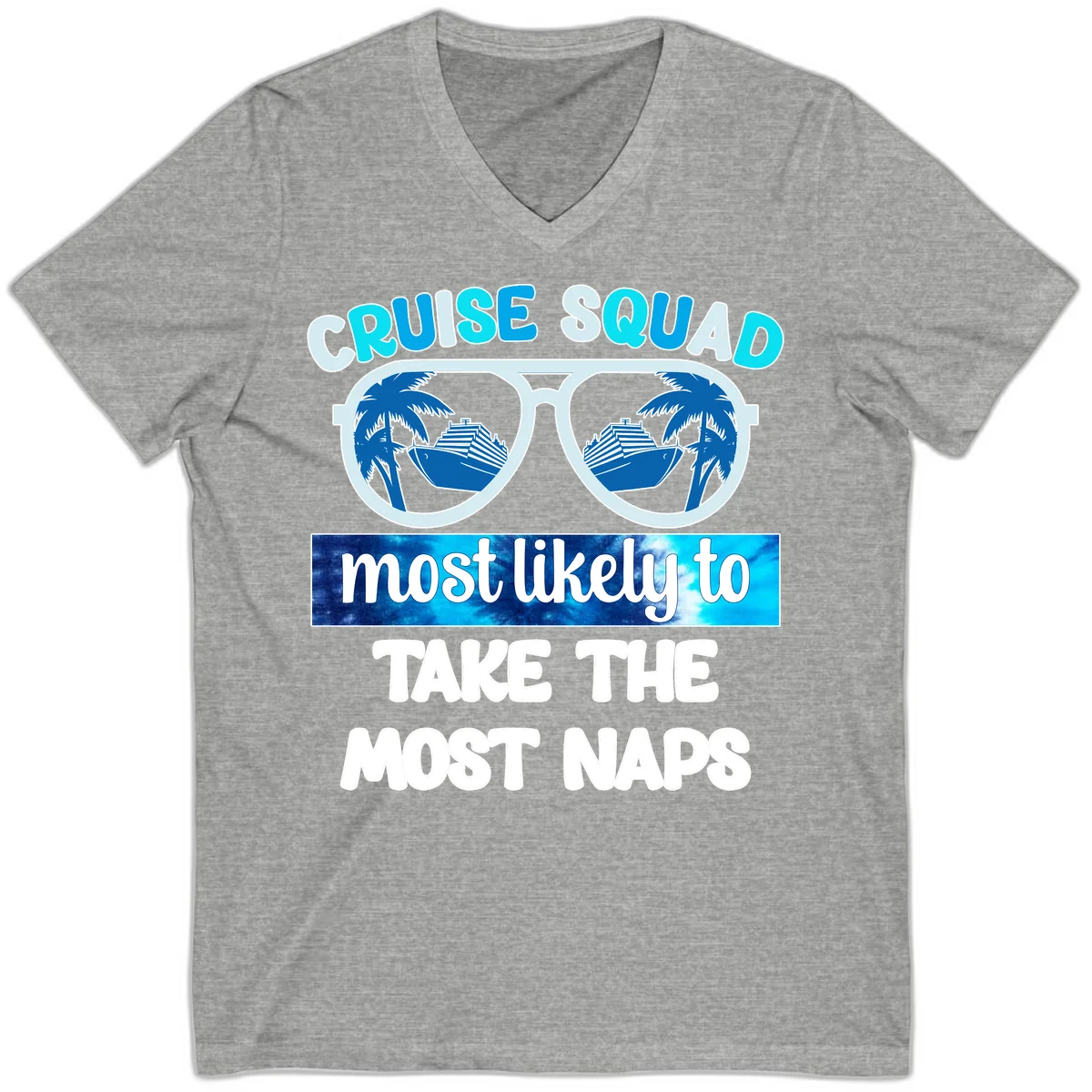 Cruise Squad Most Likely To Nap V-Neck in Athletic Heather