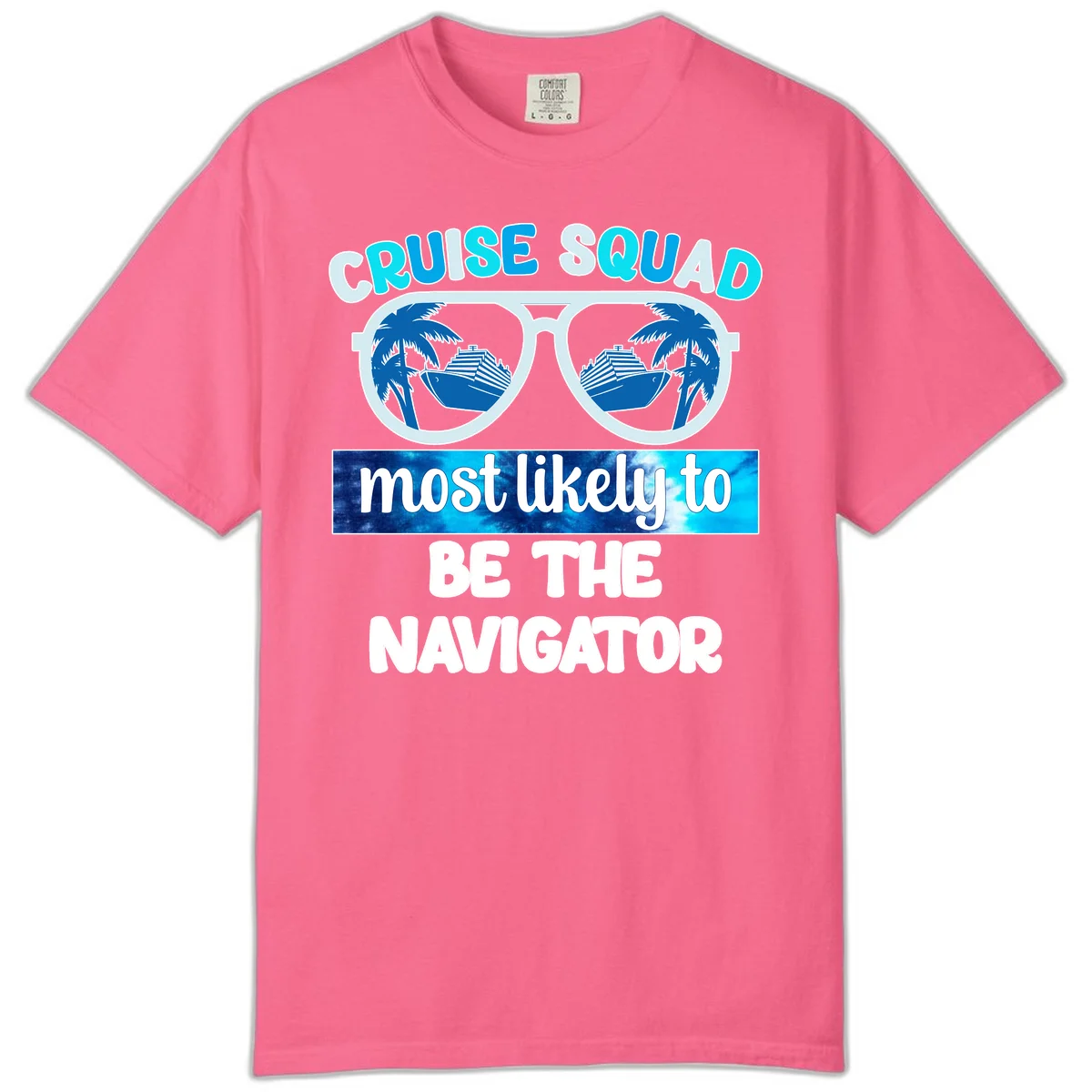 Cruise Squad Navigator Sunglasses Comfort Color Tee in Crunchberry