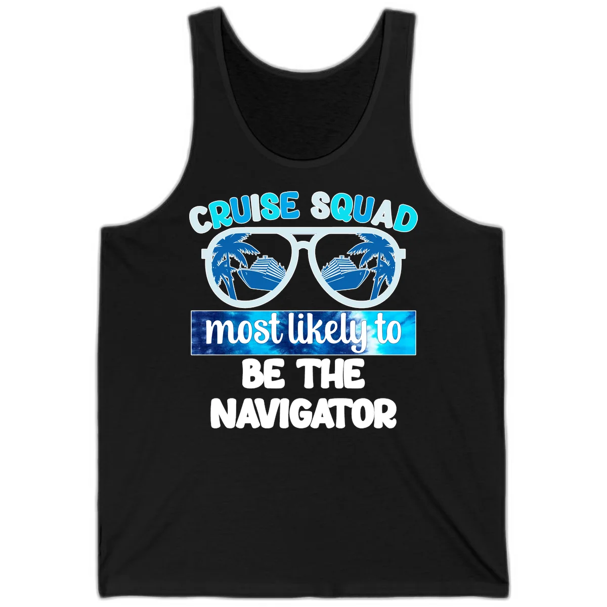 Cruise Squad Navigator Sunglasses Tank Top in Black