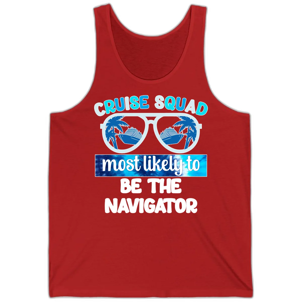 Cruise Squad Navigator Sunglasses Tank Top in Red