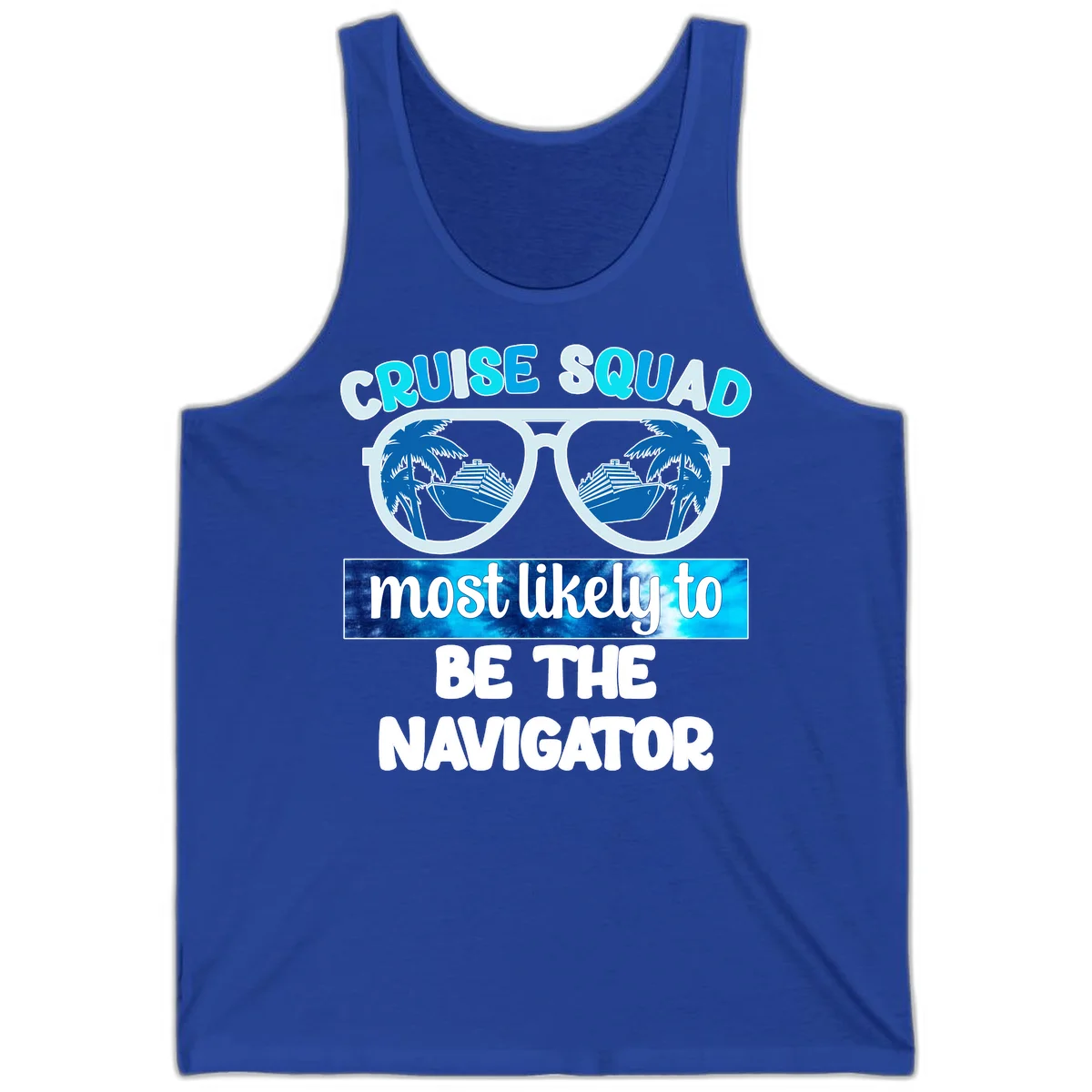 Cruise Squad Navigator Sunglasses Tank Top in True Royal