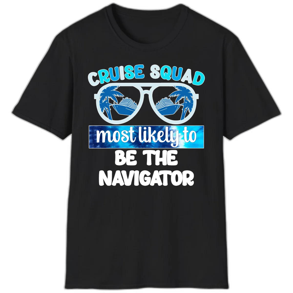 Cruise Squad Navigator Sunglasses T-Shirt in Black