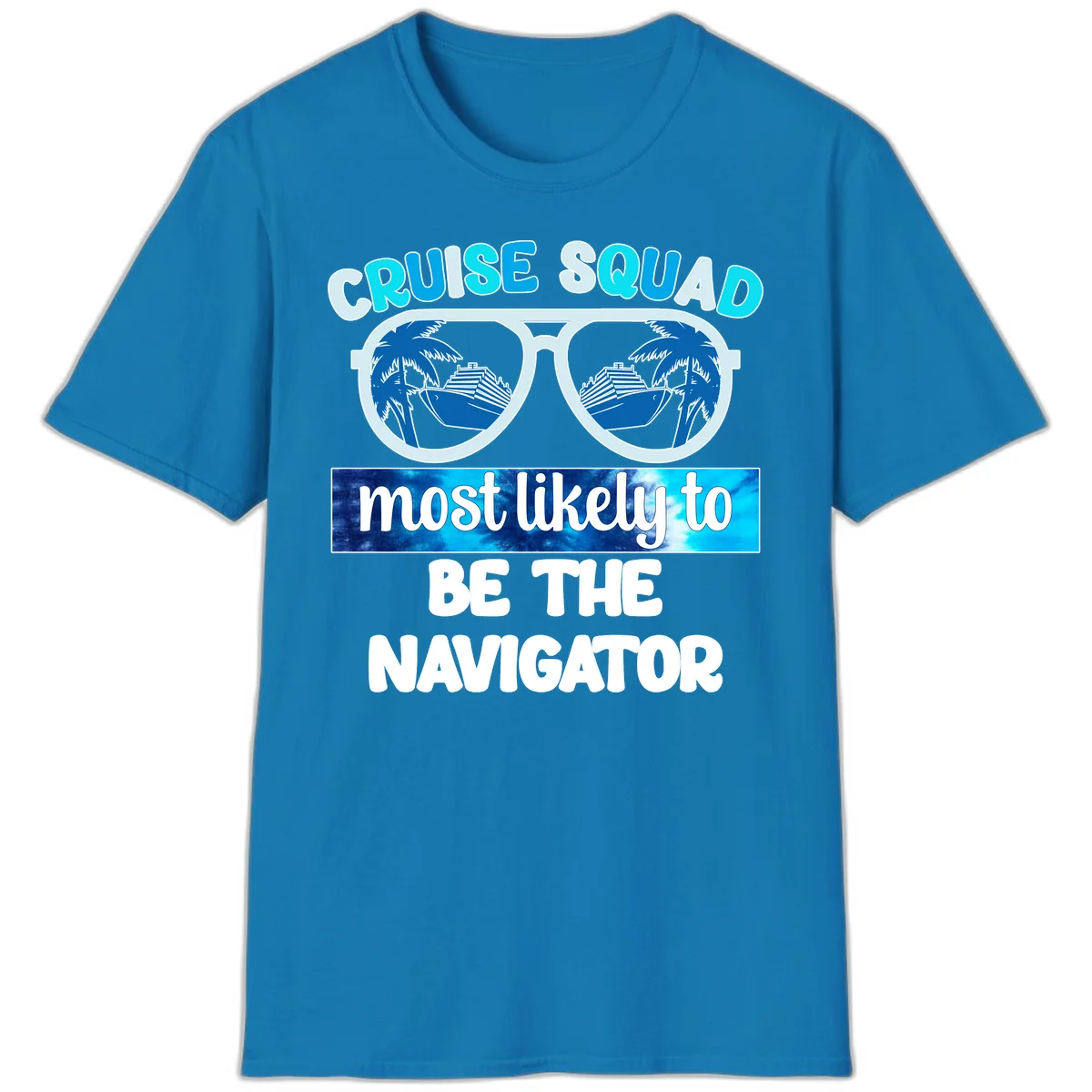 Cruise Squad Navigator Sunglasses T-Shirt in Sapphire