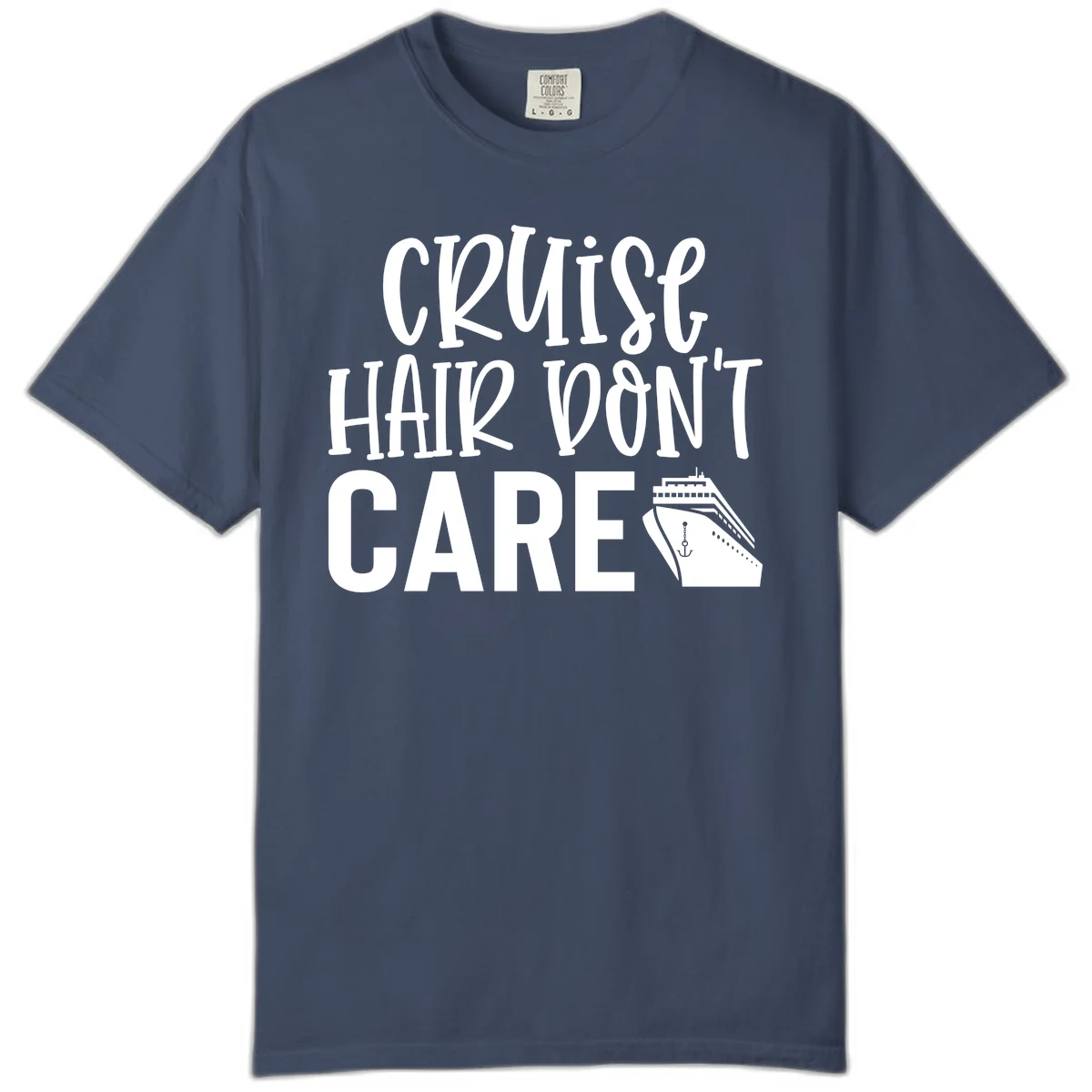 Cruise Hair Don't Care Comfort Colors T-Shirt in Midnight