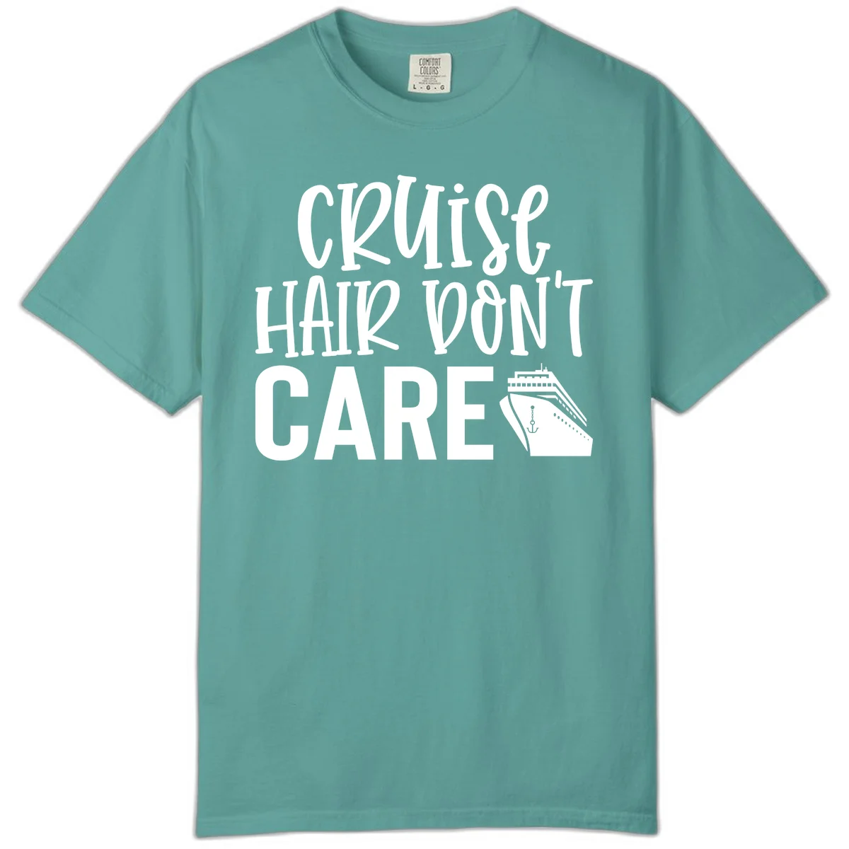 Cruise Hair Don't Care Comfort Colors T-Shirt in Seafoam