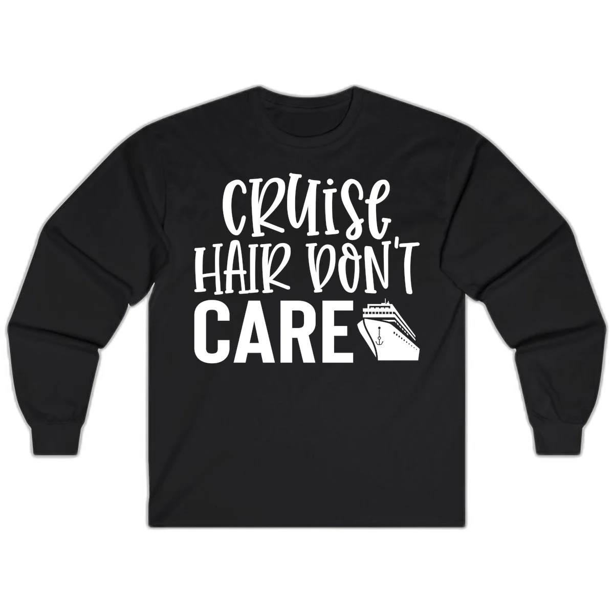 Cruise Hair Don't Care Long Sleeve Shirt in Black
