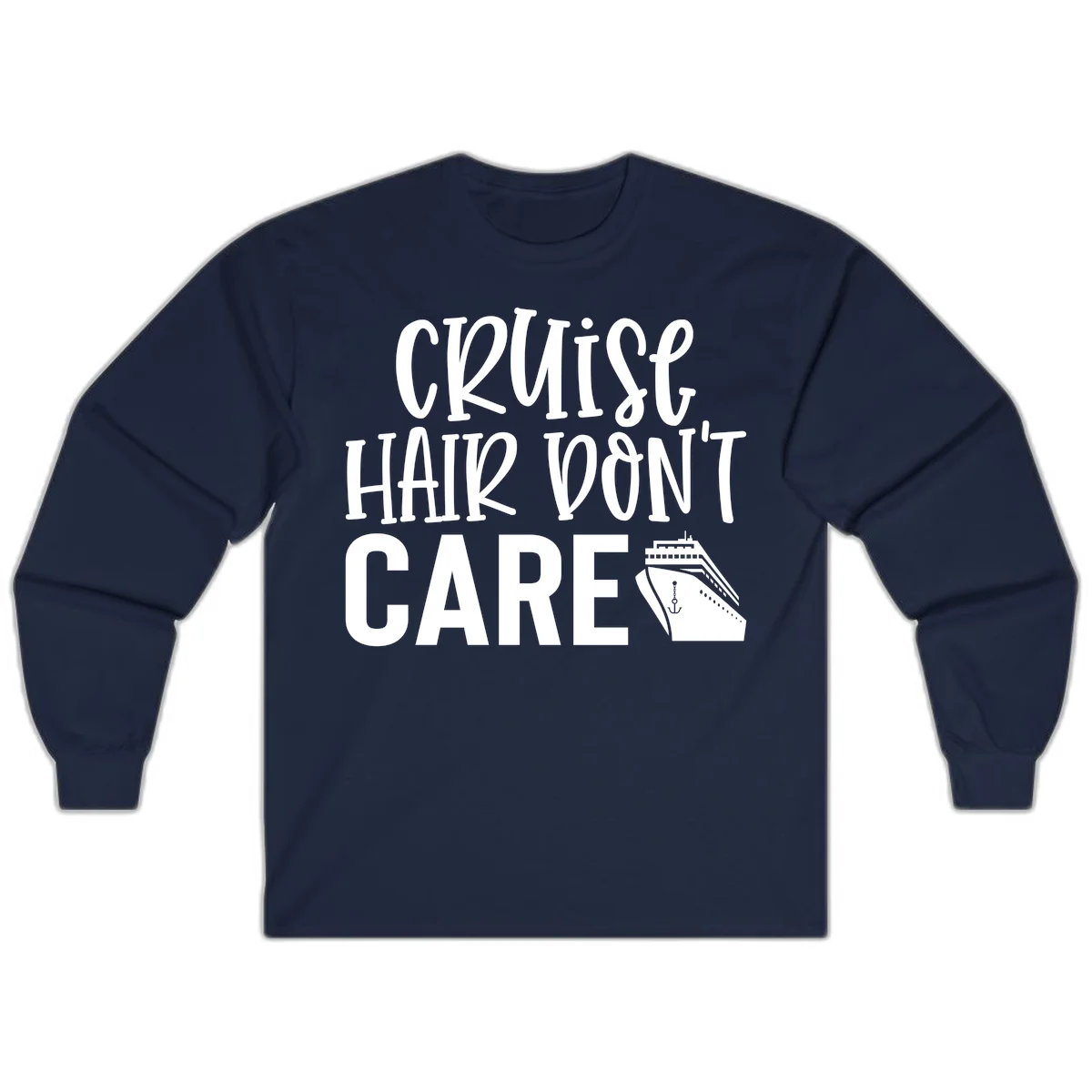 Cruise Hair Don't Care Long Sleeve Shirt in Navy