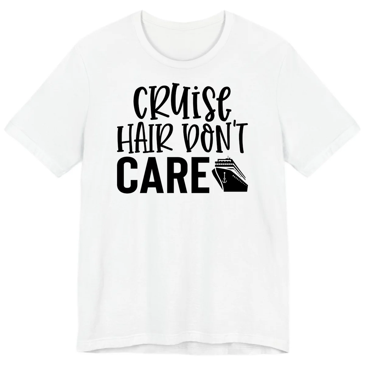Cruise Hair Don't Care Premium Vacation Tee in White