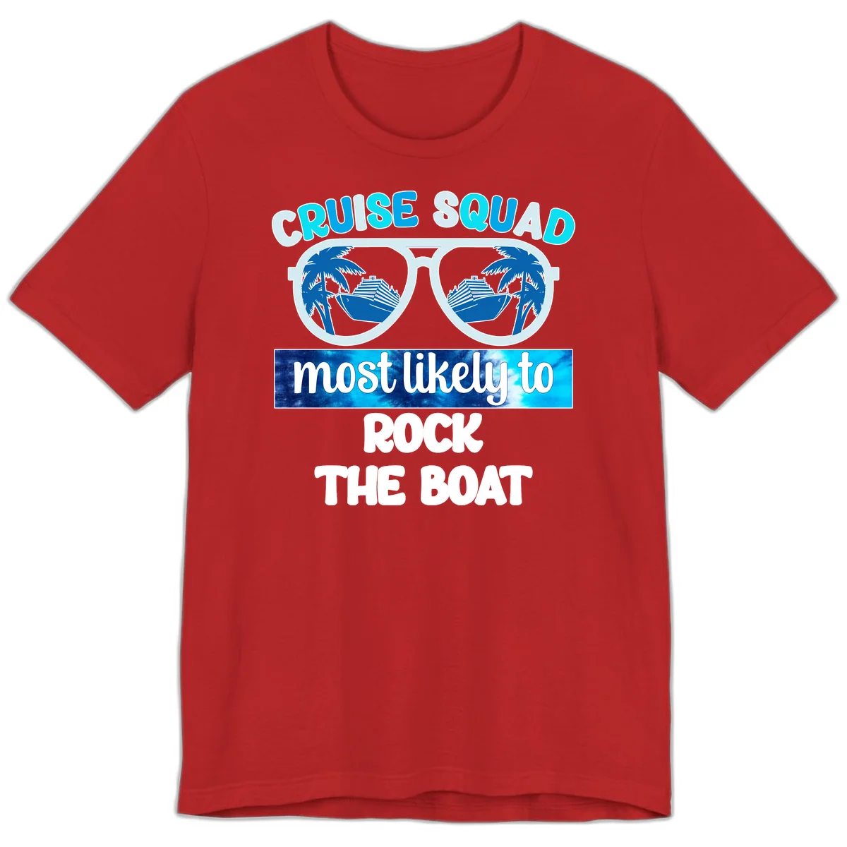 Cruise Squad Most Likely To Rock The Boat Premium T-Shirt in Red