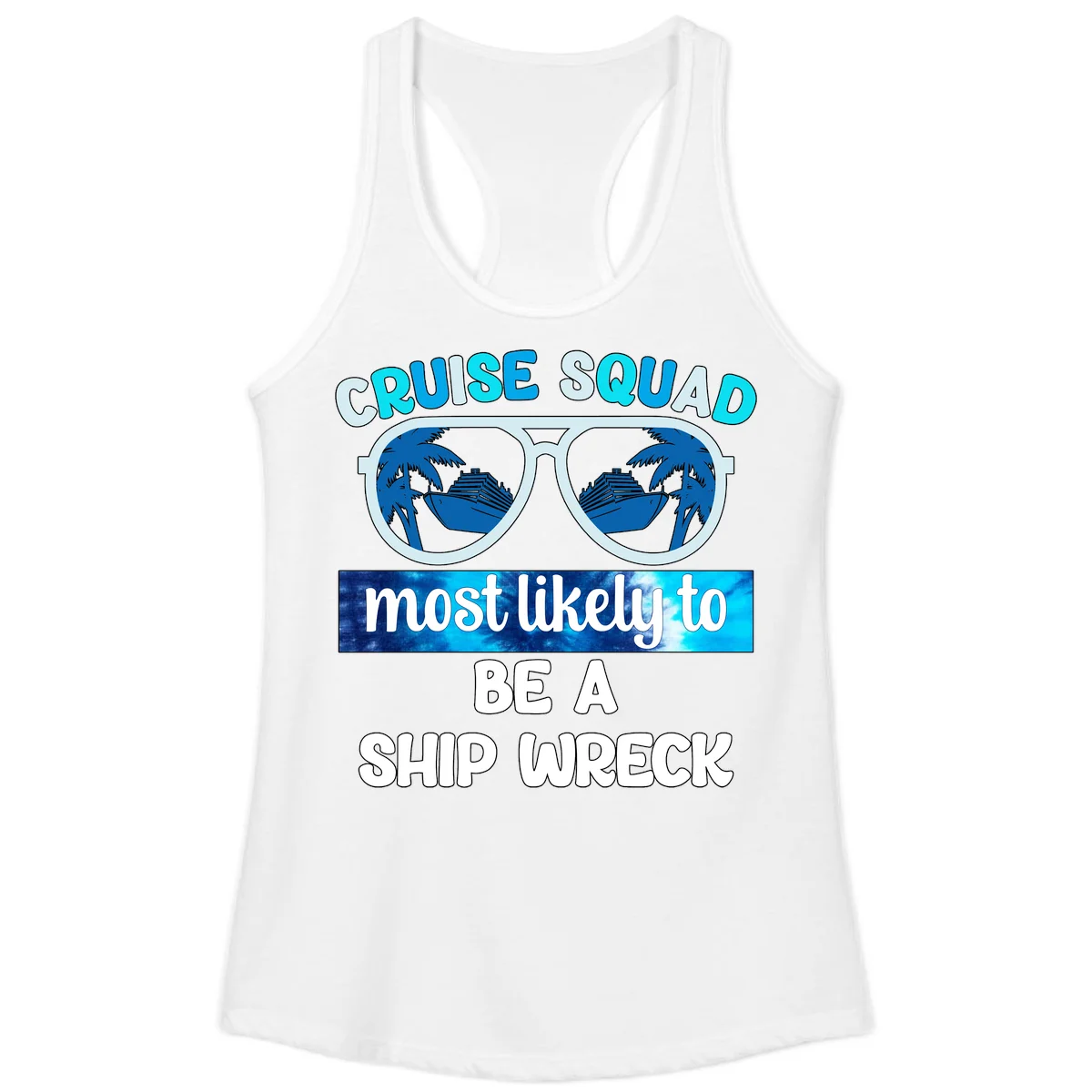 Cruise Squad Ship Wreck Ladies Tank in White