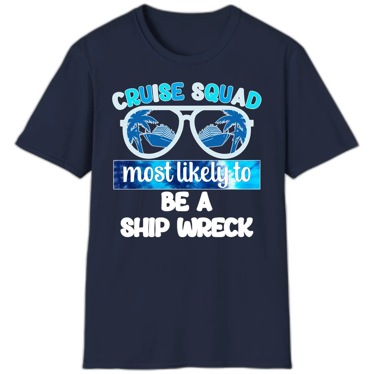 Cruise Squad Ship Wreck T-Shirt in Navy