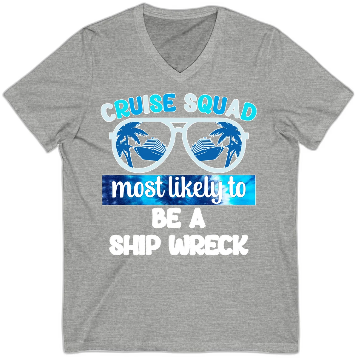 Cruise Squad Ship Wreck V-Neck in Athletic Heather