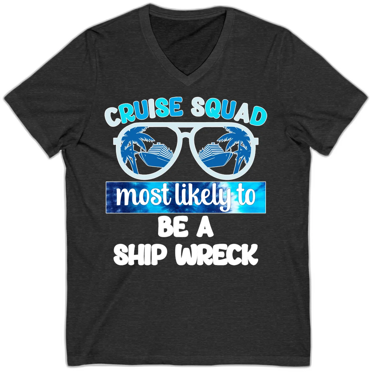Cruise Squad Ship Wreck V-Neck in Dark Grey Heather