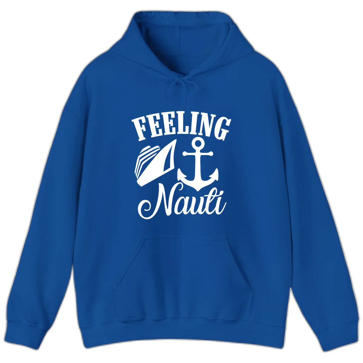 Feeling Nauti Anchor & Sailboat Hoodie in Royal