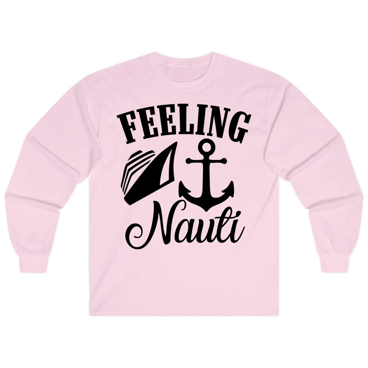 Feeling Nauti Anchor & Sailboat Long Sleeve in Light Pink