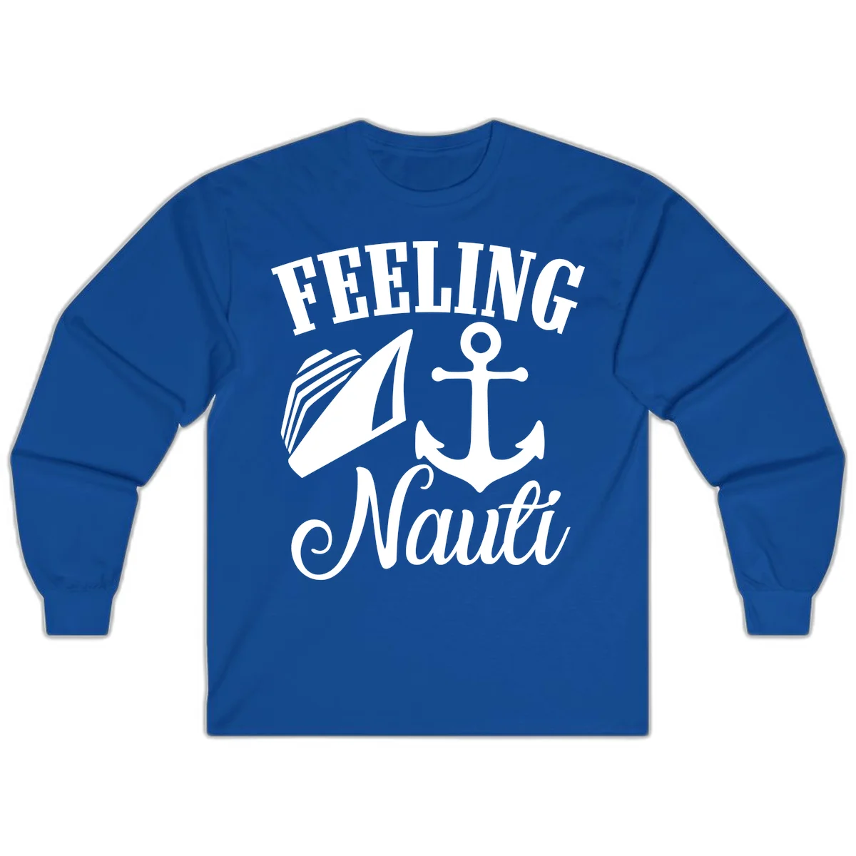 Feeling Nauti Anchor & Sailboat Long Sleeve in Royal