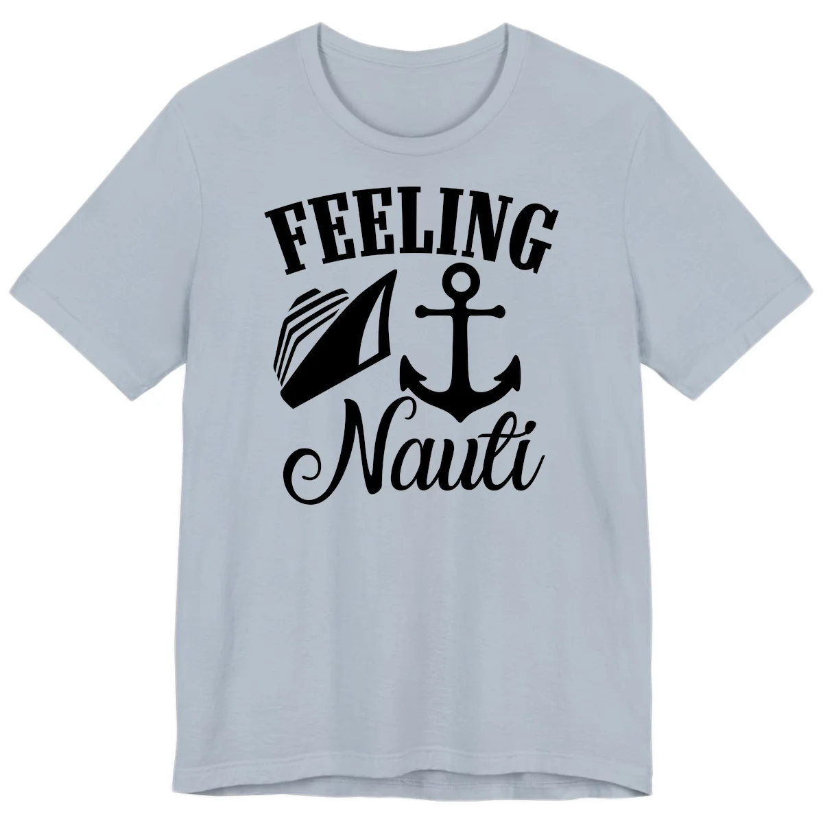 Feeling Nauti Anchor & Sailboat Premium T-Shirt in Light Blue