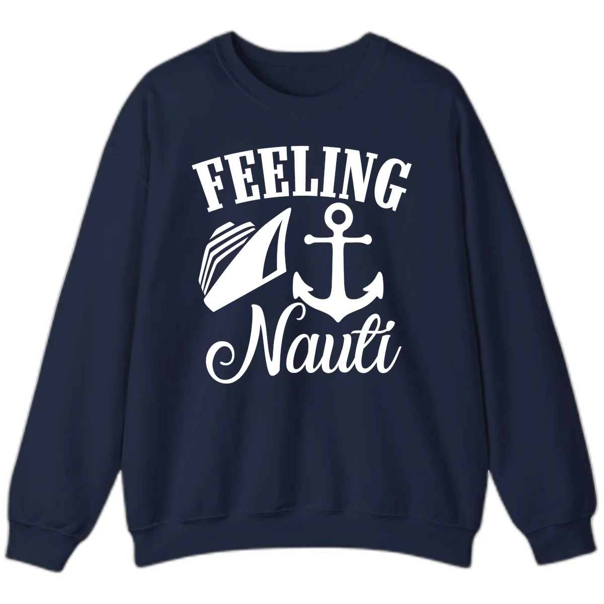 Feeling Nauti Anchor & Sailboat Sweatshirt in Navy