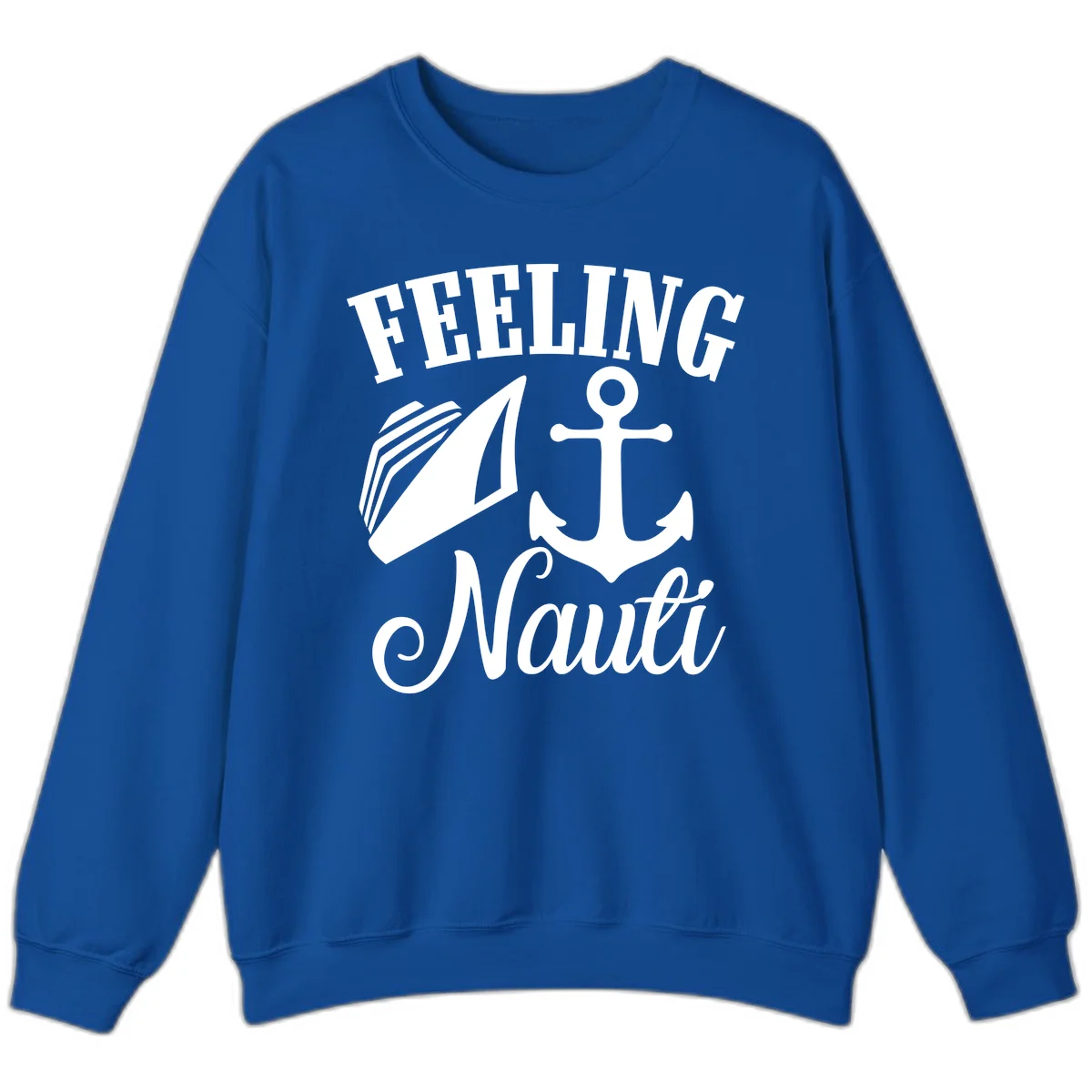 Feeling Nauti Anchor & Sailboat Sweatshirt in Royal