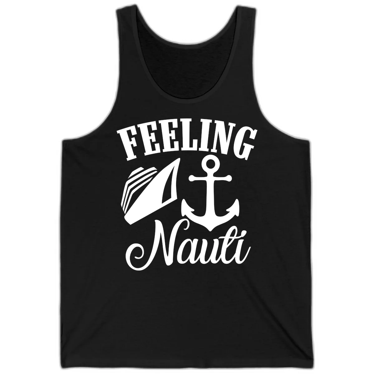 Feeling Nauti Anchor & Sailboat Tank in Black