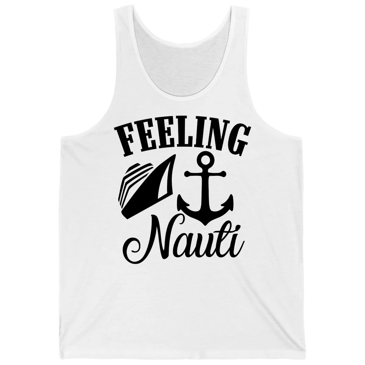 Feeling Nauti Anchor & Sailboat Tank in White