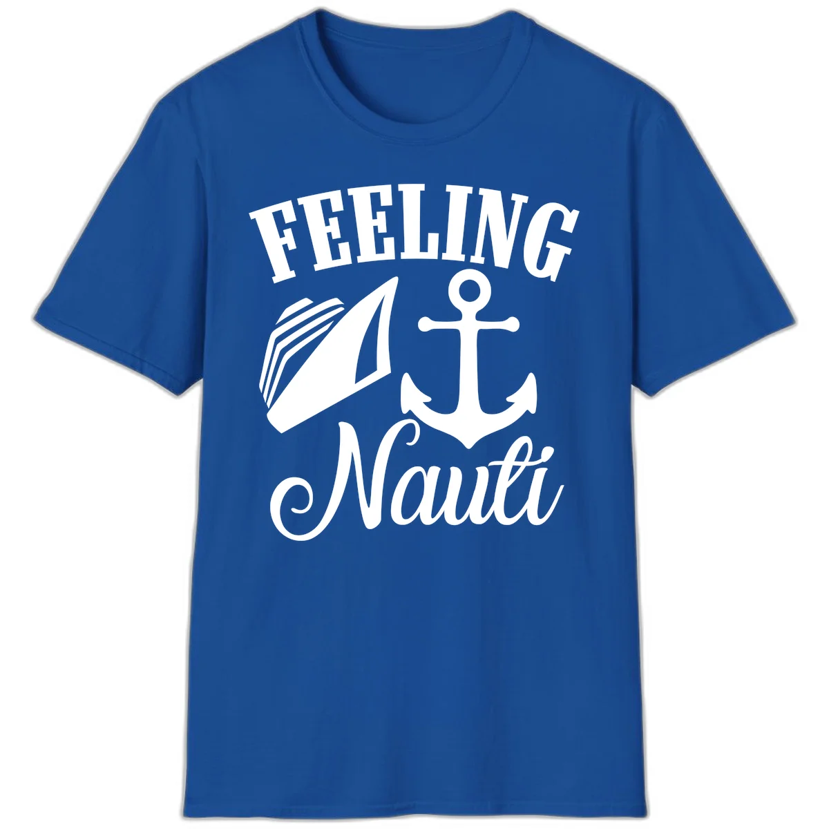 Feeling Nauti Anchor & Sailboat T-Shirt in Royal