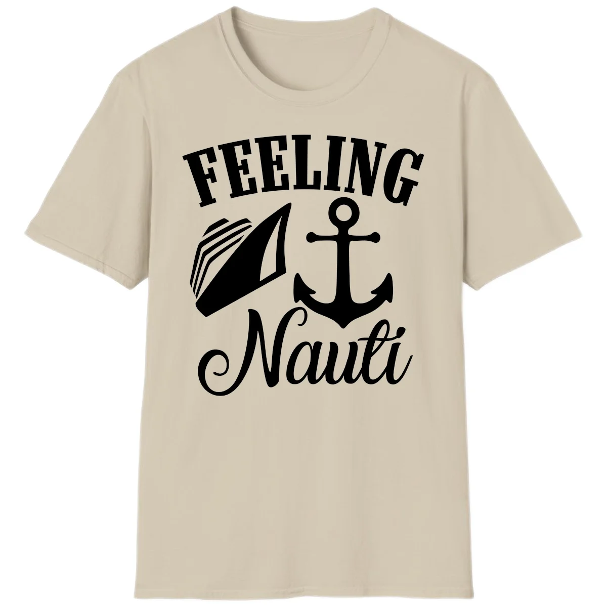 Feeling Nauti Anchor & Sailboat T-Shirt in Sand