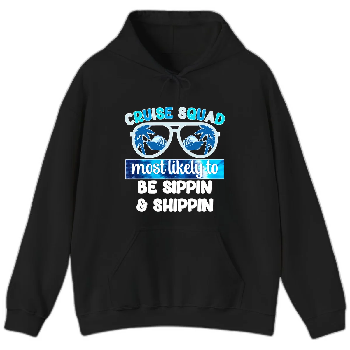 Cruise Squad Sippin & Shippin Hoodie in Black