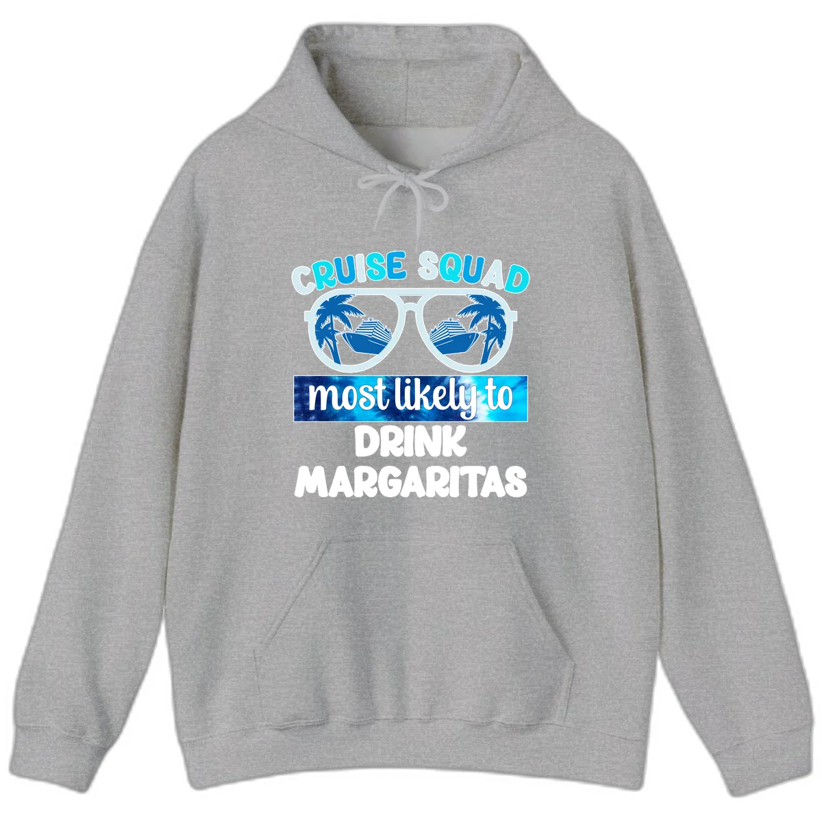 Cruise Squad Margarita Vibes Hoodie in Sport Grey