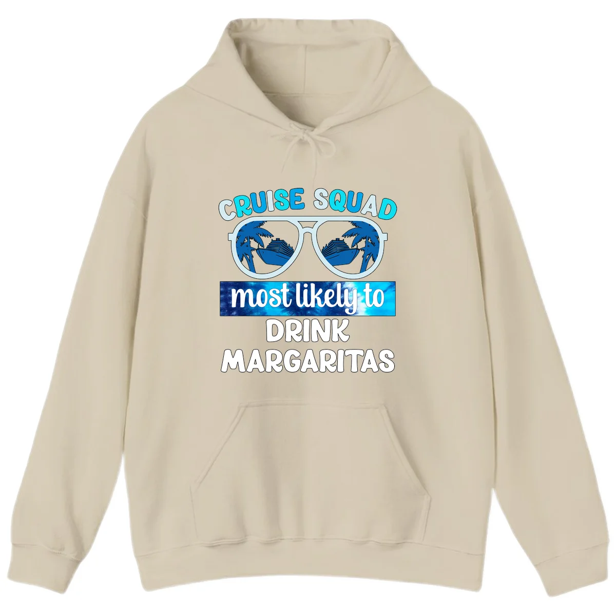 Cruise Squad Margarita Vibes Hoodie in Sand