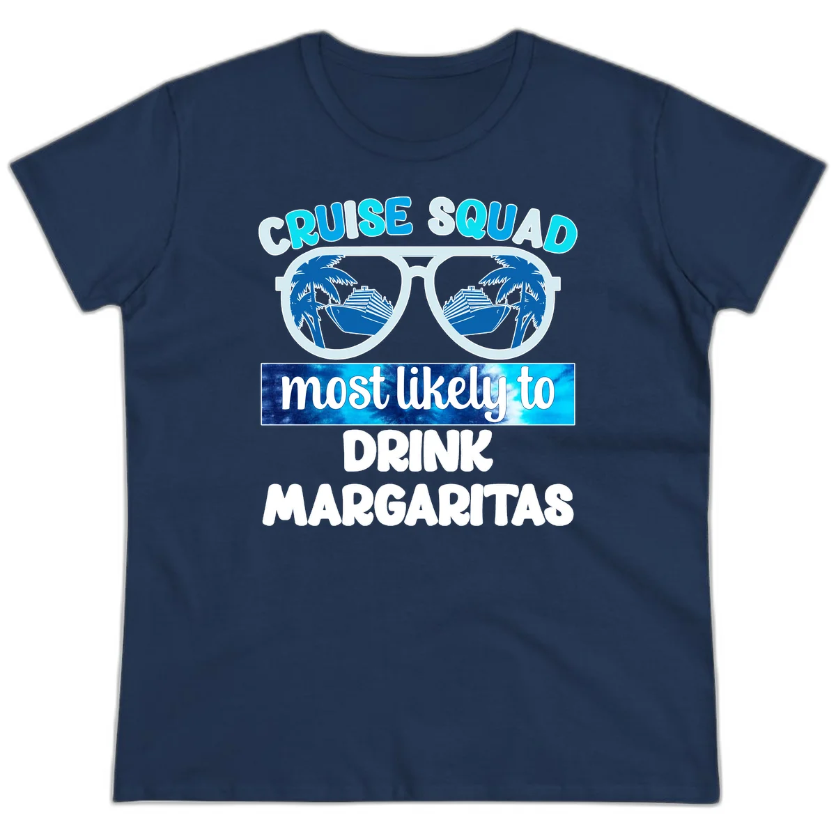 Cruise Squad Margarita Vibes Ladies Tee in Navy