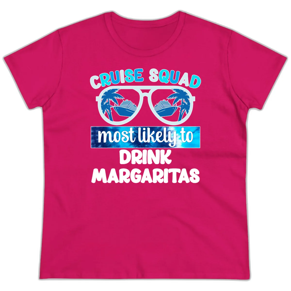 Cruise Squad Margarita Vibes Ladies Tee in Heliconia