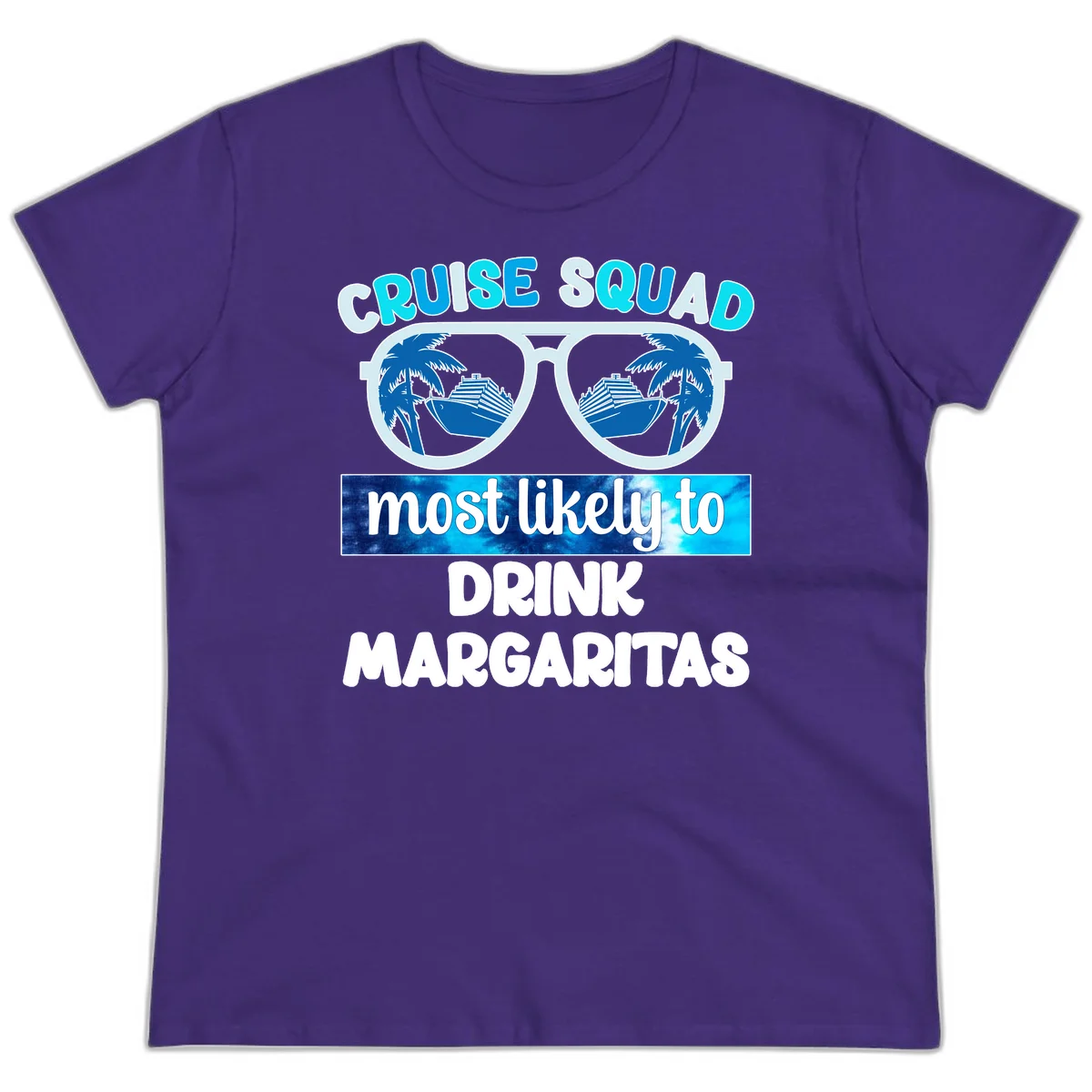 Cruise Squad Margarita Vibes Ladies Tee in Purple