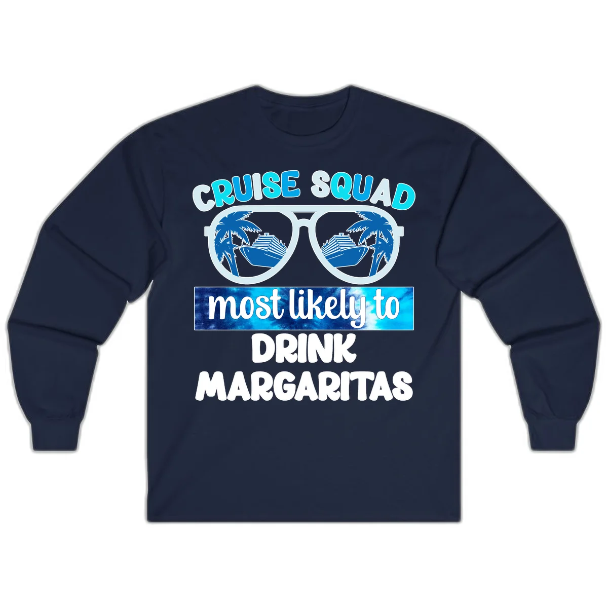 Cruise Squad Margarita Vibes Long Sleeve in Navy