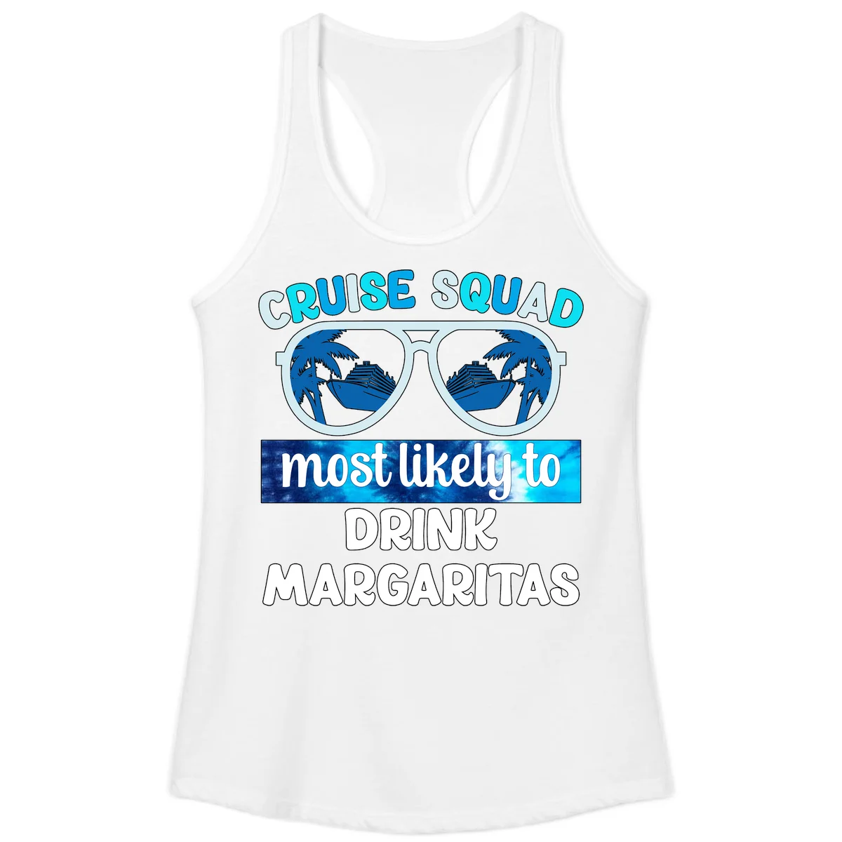 Cruise Squad Margarita Vibes Ladies Tank in White