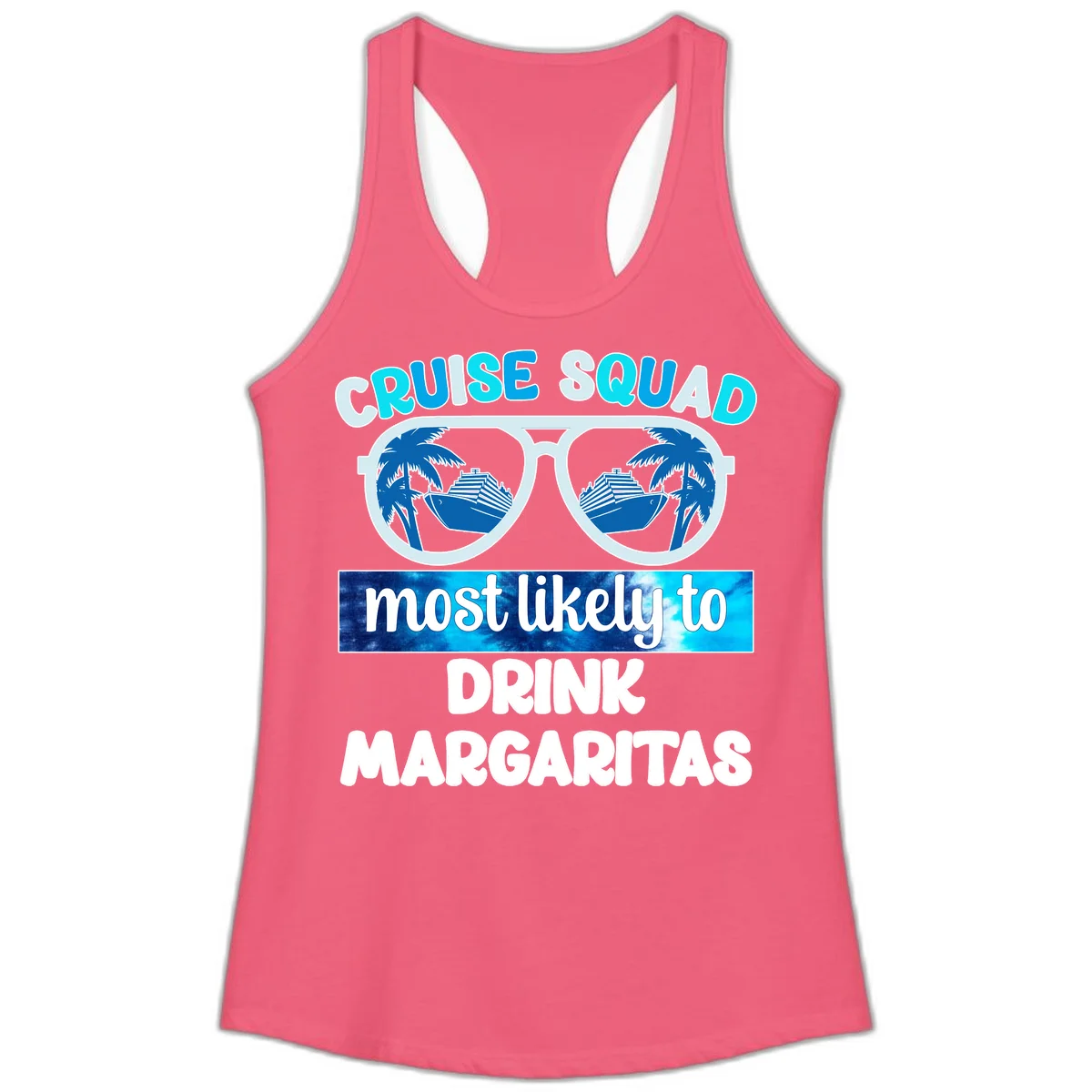 Cruise Squad Margarita Vibes Ladies Tank in Hot Pink