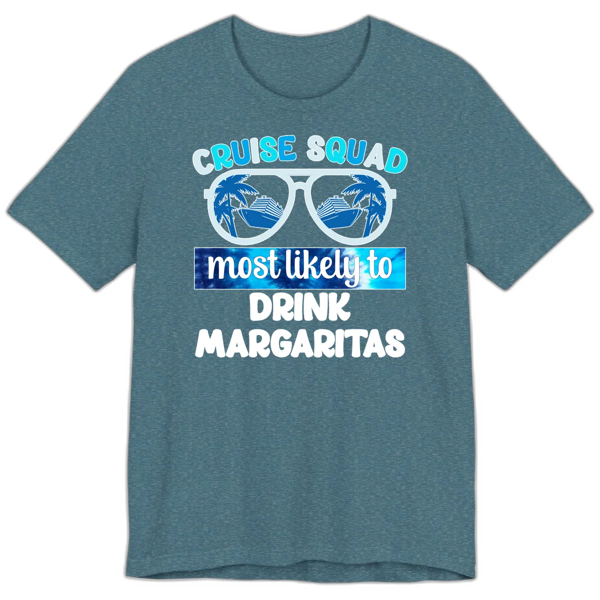 Cruise Squad Margarita Vibes Premium T-Shirt in Heather Deep Teal
