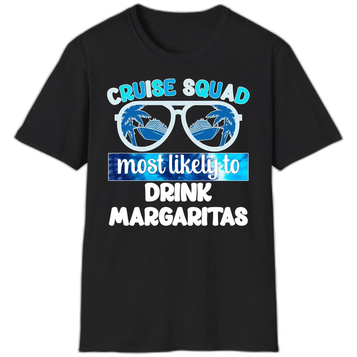 Cruise Squad Margarita Vibes T-Shirt in Black