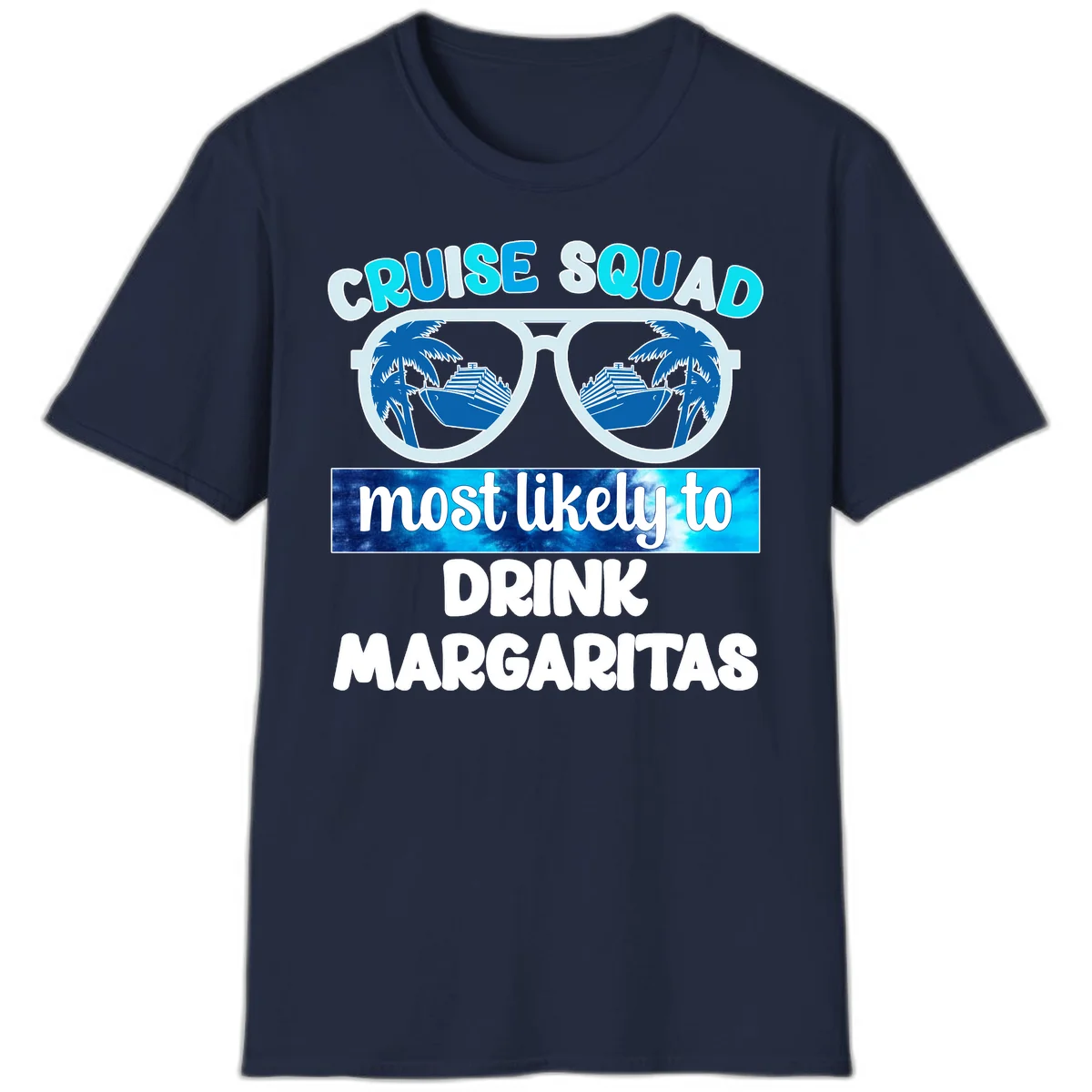 Cruise Squad Margarita Vibes T-Shirt in Navy