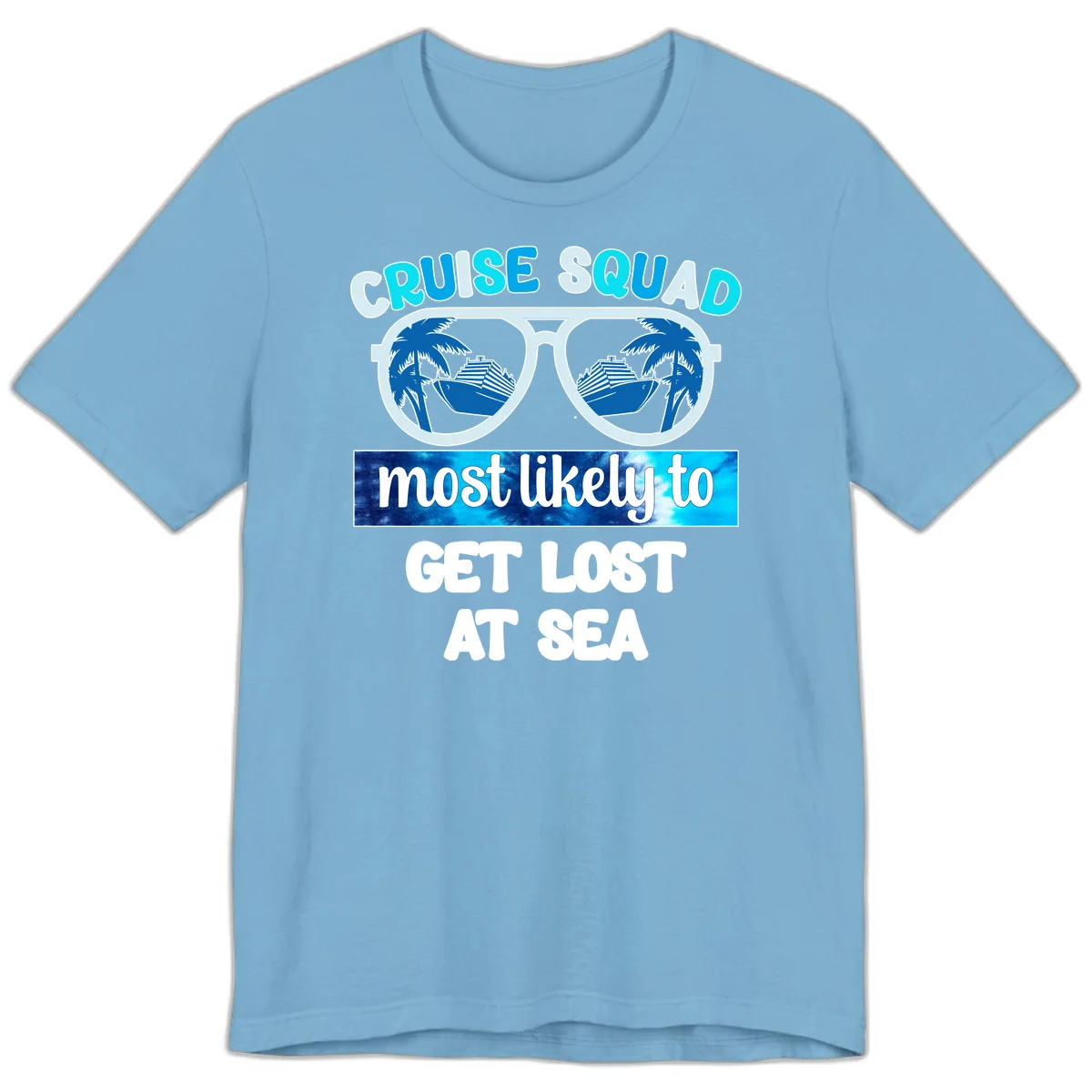 Cruise Squad Most Likely To Get Lost At Sea Premium T-Shirt in Ocean Blue