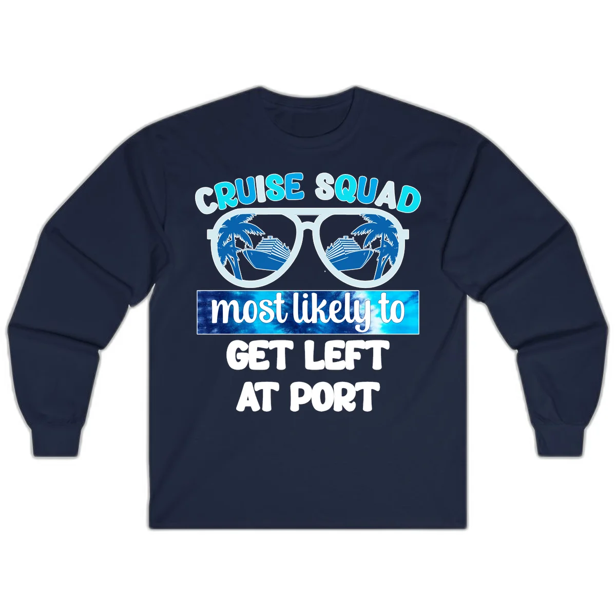 Cruise Squad Left At Port Long Sleeve in Navy