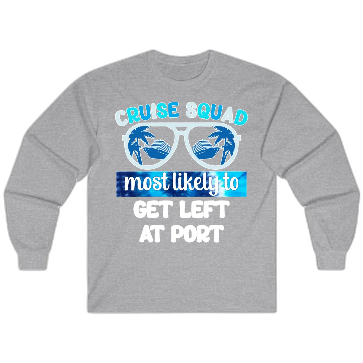 Cruise Squad Left At Port Long Sleeve in Sport Grey