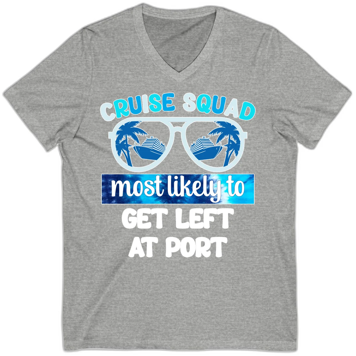 Cruise Squad Left At Port V-Neck in Athletic Heather