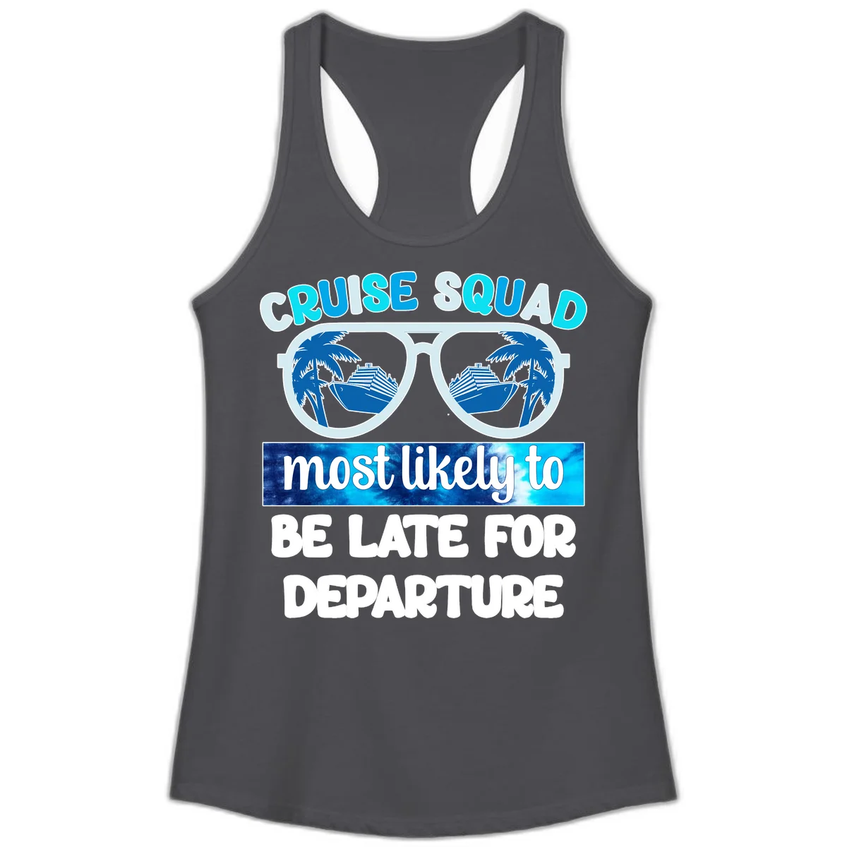 Cruise Squad Most Likely Late Ladies Tank in Solid Dark Gray