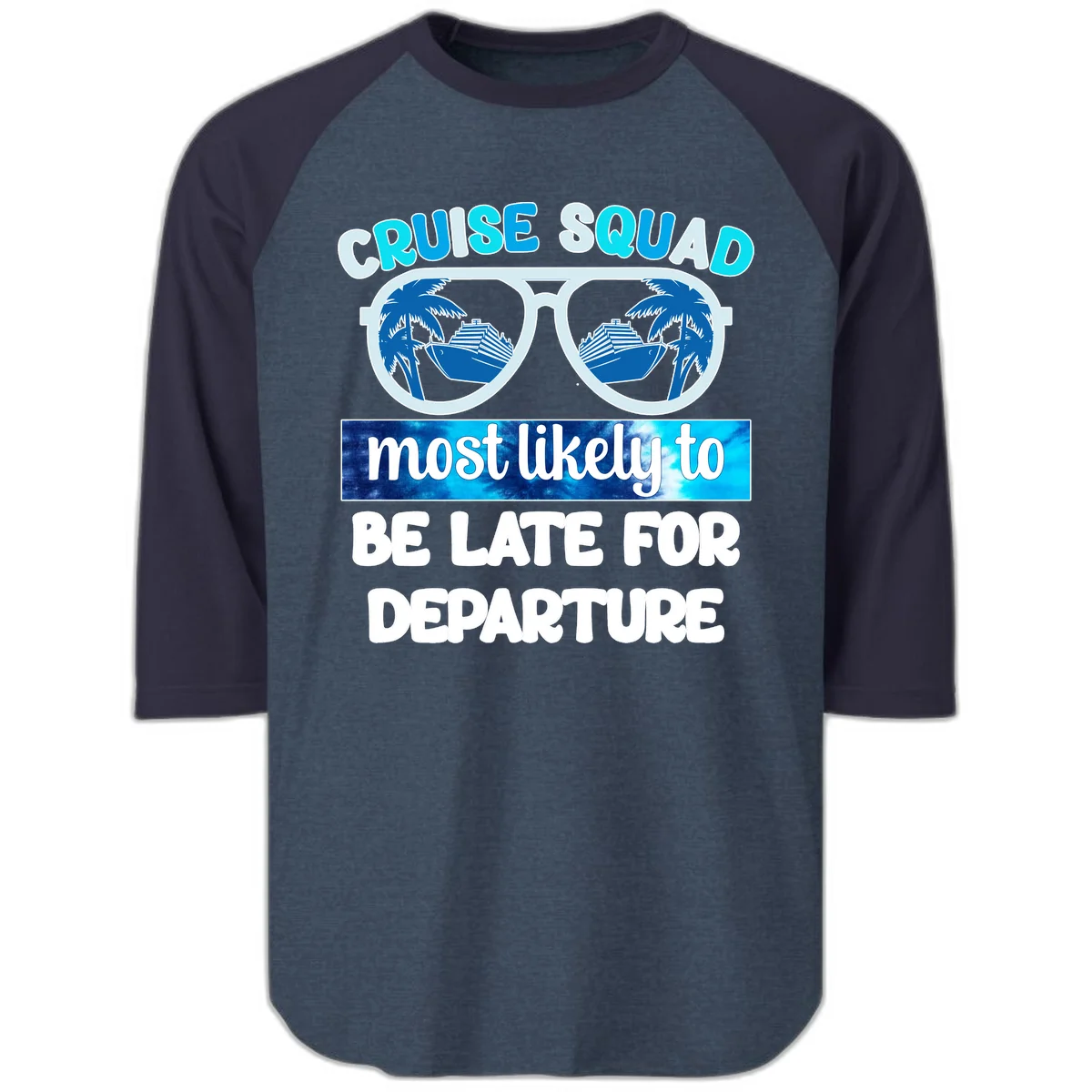 Cruise Squad Most Likely Late Raglan 3/4 in Heather Denim Navy