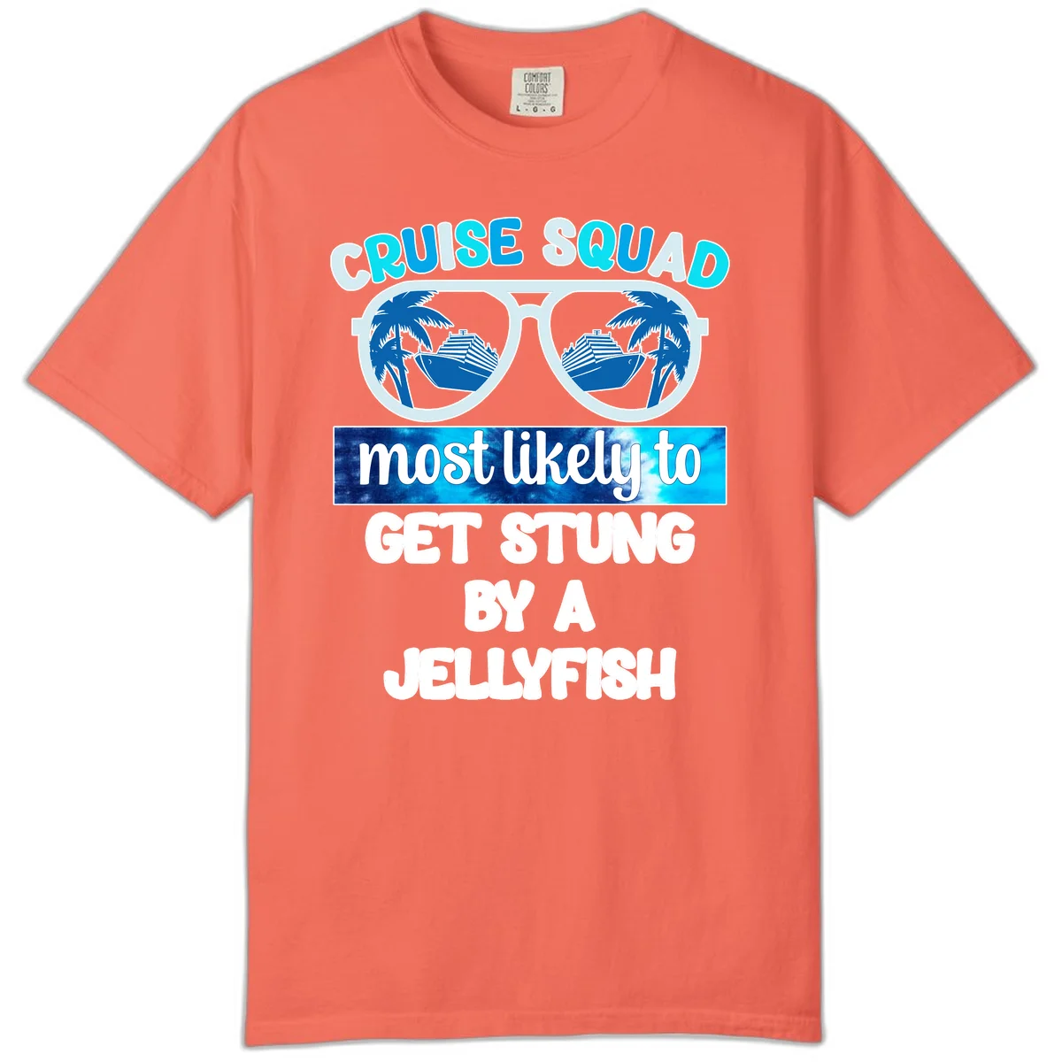 Cruise Squad Jellyfish Stung Comfort Color in Bright Salmon