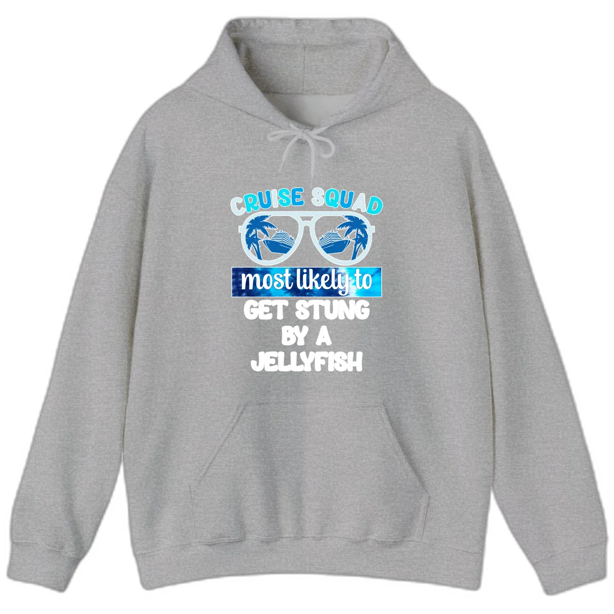 Cruise Squad Jellyfish Stung Hoodie in Sport Grey