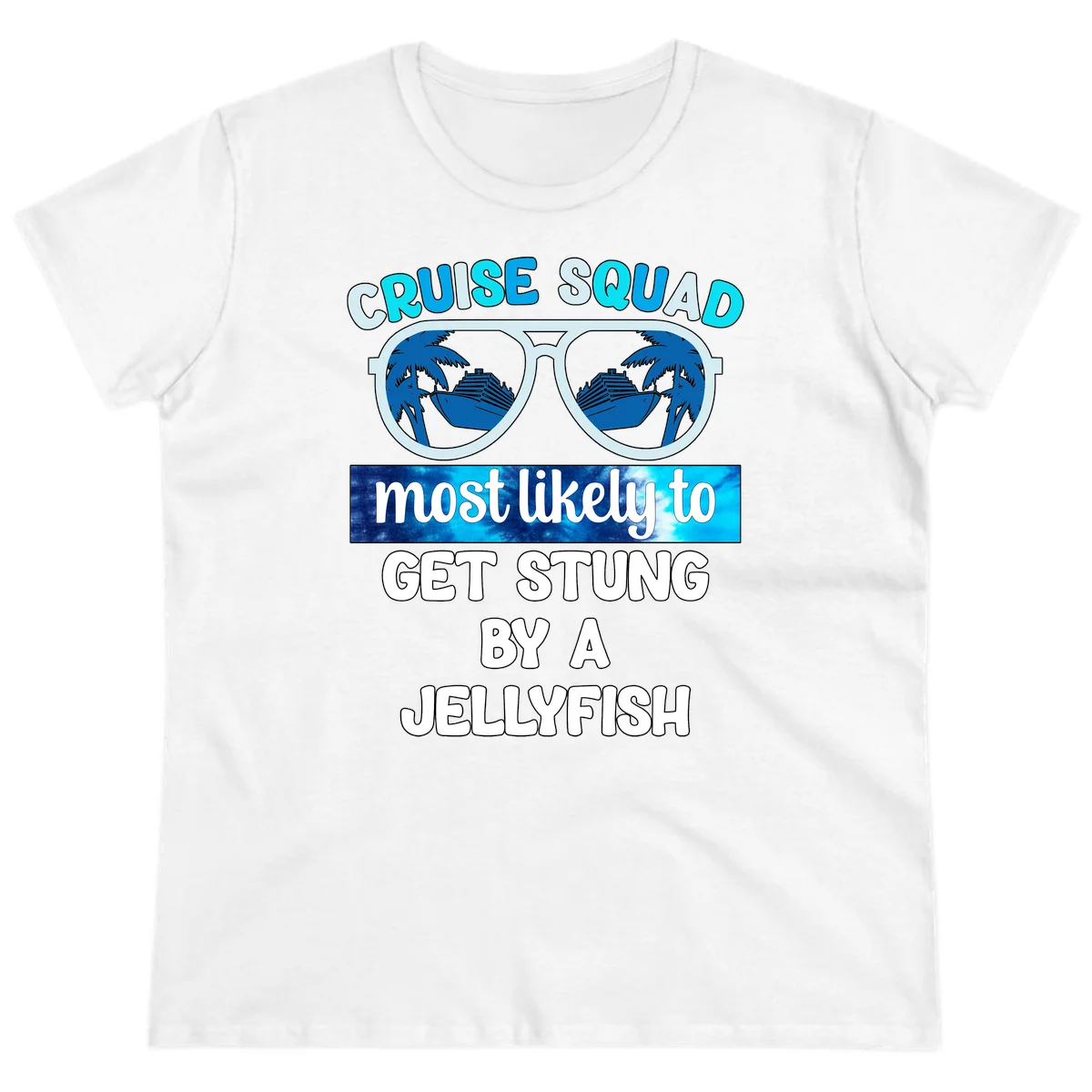 Cruise Squad Jellyfish Stung Ladies Tee in White