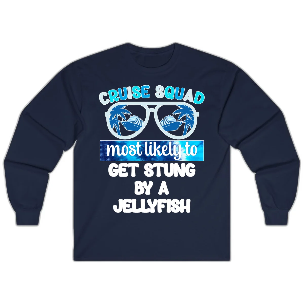 Cruise Squad Jellyfish Stung Long Sleeve in Navy