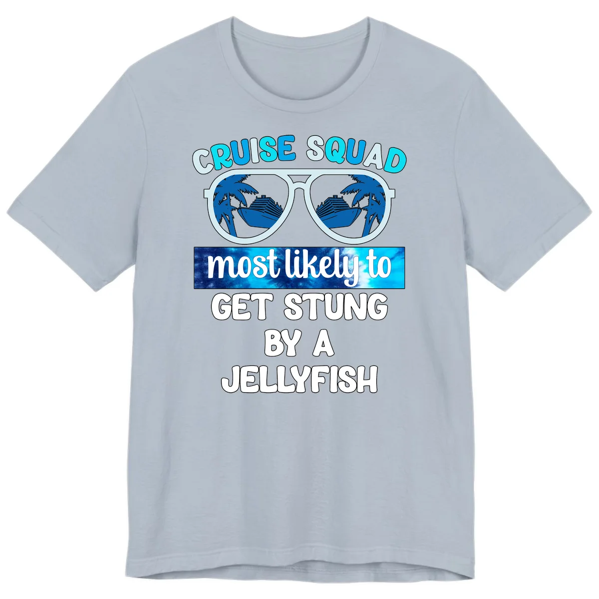 Cruise Squad Jellyfish Stung Premium T-Shirt in Light Blue